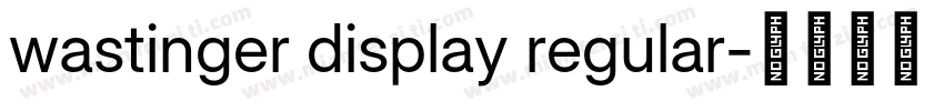 wastinger display regular字体转换